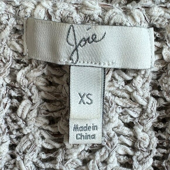Joie Esther Textural Open Stitch Pullover Sweater Cream Grey Color Oversized XS - Picture 5 of 7